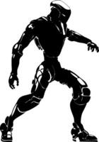 Futuristic Robot Silhouette for Design Projects and Creative Applications vector