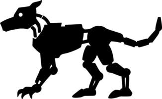 Futuristic Robotic Dog Silhouette for Tech Illustrations and Design Projects vector