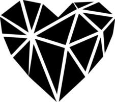 Geometric Heart Shaped Design for Tattoos and Coloring Books vector