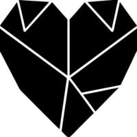 Geometric Polygon Heart Black and White Minimalist Art Design vector