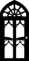 Gothic Decorative Door Design Art for Architectural Projects and Craft Ideas vector