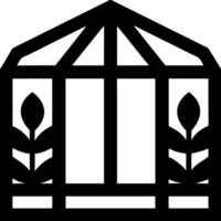 Greenhouse Structure with Leaf Plants for Gardening and Agriculture Design Projects vector