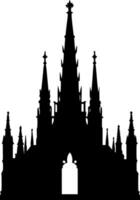 Gothic Cathedral Silhouette Illustration for Designs and Art Projects vector