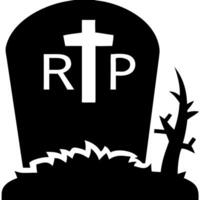Graveyard Rest in Peace Tombstone Silhouette Halloween Design vector