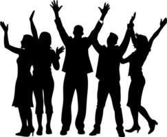 Group Silhouette Celebrating Diverse Business Team Unity Illustration vector
