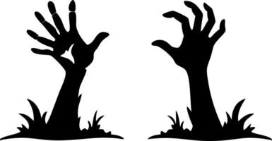 Halloween Zombie Hands Emerging from Ground Illustration for Decorations and Invitations vector