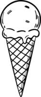 Hand Drawn Ice Cream Cone Illustration for Design and Craft Projects vector