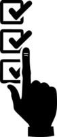 Hand Pointing at Checklist Symbolizing Organization and Task Management vector