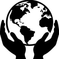 Hands Holding Earth Globe Graphic for Environmental Conservation Design vector