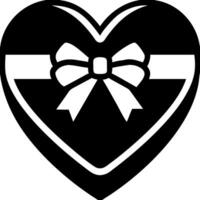 Heart Shape Gift Box with Ribbon Design for Romantic Themes and Crafts vector