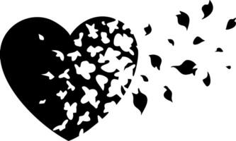 Heart Shaped Butterfly Disintegration Art for Tattoos and Decor vector