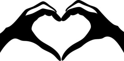 Heart Shaped Hands Silhouette Symbolizing Love and Unity Art Design vector