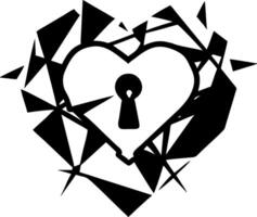 Heart with Keyhole in Polygonal Shattered Glass Style for Tattoos or Logos vector