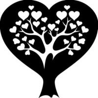 Heart Shaped Tree with Love Symbols for Valentines Art and Craft Projects vector