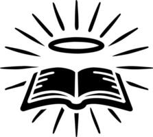 Holy Book with Halo and Radiating Light Illustration for Religious Design Use vector
