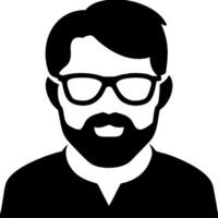Hipster Man Silhouette with Beard and Glasses for Artwork and Design Projects vector