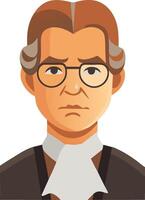 Historical Judge Character Art for Educational Illustrations and Graphic Design vector