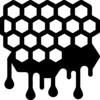 Honeycomb Outline with Dripping Honey for Design and Decoration vector