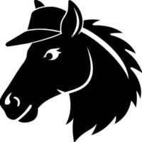 Horse Head Profile Illustration with Stylish Hat for Design and Print Projects vector