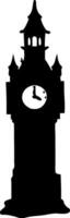 ic Clock Tower Silhouette Illustration for Design Projects vector