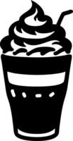 Iced Coffee Silhouette With Cream and Straw Perfect for Cafes and Menus vector