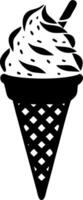 Ice Cream Cone Silhouette for Design Projects and Illustrations vector