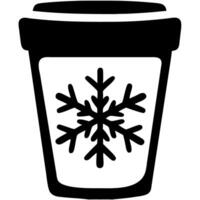 Iced Coffee Cup Winter Beverage Snowflake for Cafe Branding and Design vector