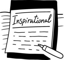 Inspirational Illustration of Notebook and Pen for Motivational Design vector