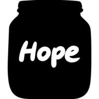 Inspirational Hope Jar Silhouette for Motivational Designs and Projects vector