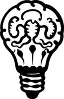 Intricate Brain Light Bulb Illustration for Creativity and Learning Concepts vector