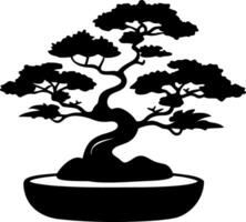 Intricate Bonsai Tree Silhouette Design for Art and Decor vector