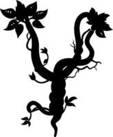 Intricate Botanical Silhouette for Artistic Design and Decoration vector