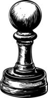 Intricate Chess Pawn Illustration for Strategy and Game Design vector