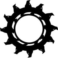 Intricate Flame Gear Circle Design for Tattoos and Art Projects vector
