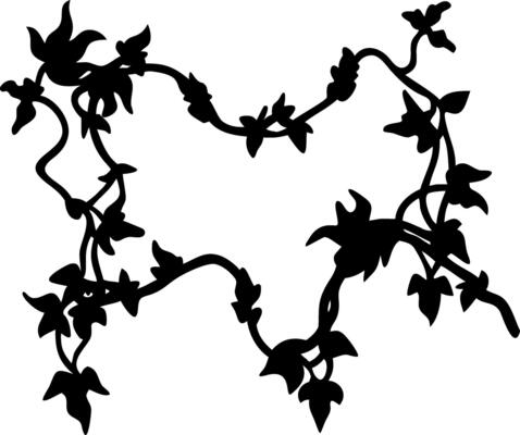 Intricate Ivy Vine Silhouette for Decorative Design Projects
