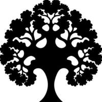 Intricate Silhouette Tree for Tattoos and Art Design Projects vector