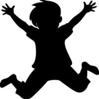 Jumping Happy Child Silhouette Art for Creative Design Projects vector