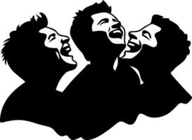 Joyful Silhouette Group of Laughing Young Men for Artwork and Design Projects vector