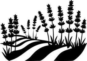 Lavender Silhouette Illustration for Nature Art and Design Projects vector