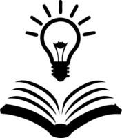 Lightbulb Over Open Book Symbolizing Knowledge and Innovation Design vector