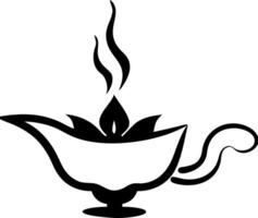 Magic Lamp Silhouette for Decorative Artwork and Craft Designs vector