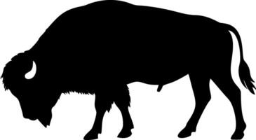 Majestic Bison Silhouette Illustration for Wildlife Art and Design Projects vector