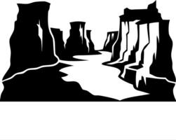 Majestic Canyon Landscape Silhouette for Art and Design Projects vector