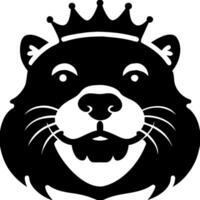 Majestic Crowned Otter Head Illustration for Tattoos and Graphic Design vector