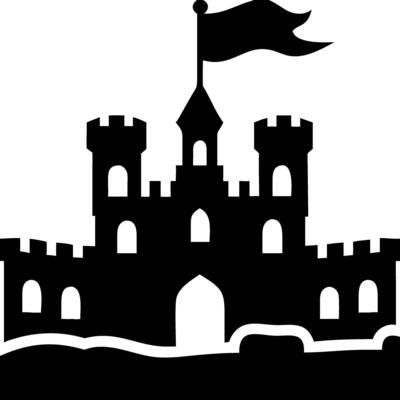 Majestic Medieval Castle Silhouette Illustration for Design Projects