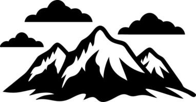 Majestic Mountain Silhouette with Clouds for Creative Designs and Illustrations vector