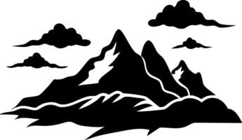Majestic Mountain Silhouette with Clouds for Art and Design Projects vector
