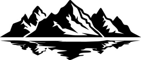 Majestic Mountain Silhouette with Reflection for Nature Art and Design Projects vector