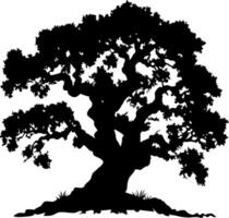Majestic Oak Tree Silhouette for Art and Design Projects vector