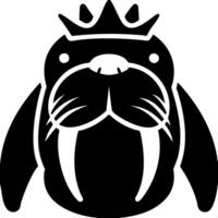 Majestic Walrus Wearing Crown Illustration for Design and Decoration vector